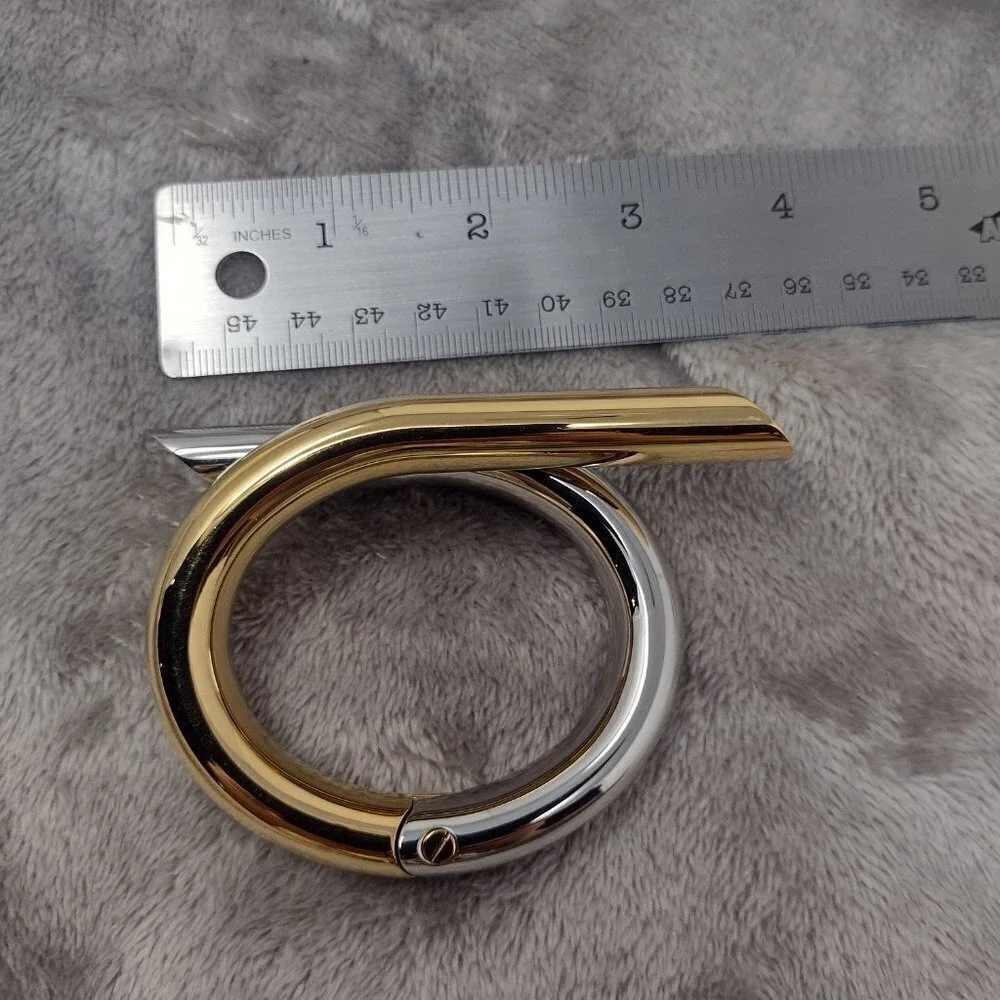 Louis Vuitton MP1516 Twist Bracelet Runway Gold‎ Palladium Hinge RARE Authentic